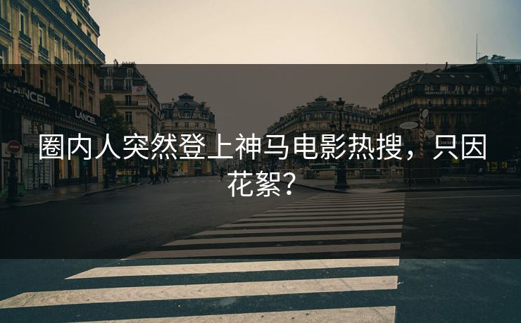 圈内人突然登上神马电影热搜，只因花絮？