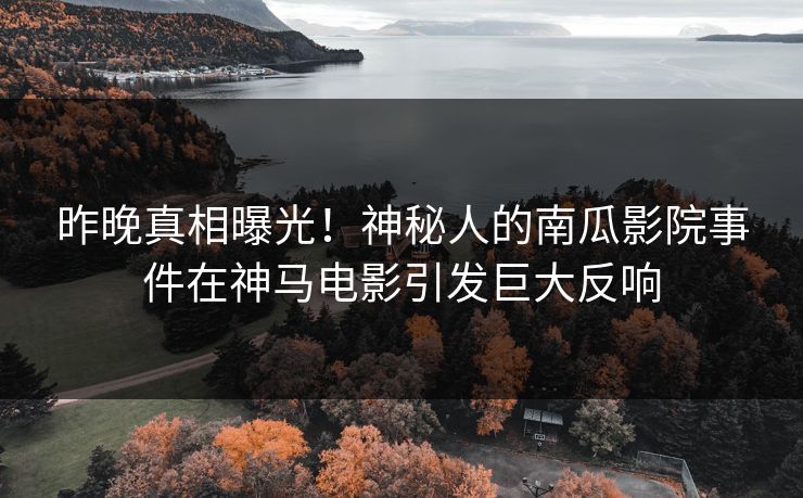 昨晚真相曝光！神秘人的南瓜影院事件在神马电影引发巨大反响